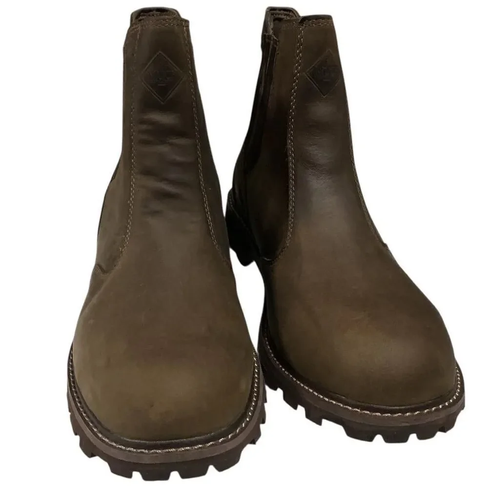 Muck Boot Company Mens 12.5 Brown Chelsea Outdoor Waterproof Leather Boots NEW